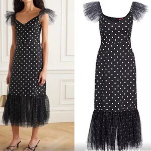 Staud Marwa Polka Dot Black Dress